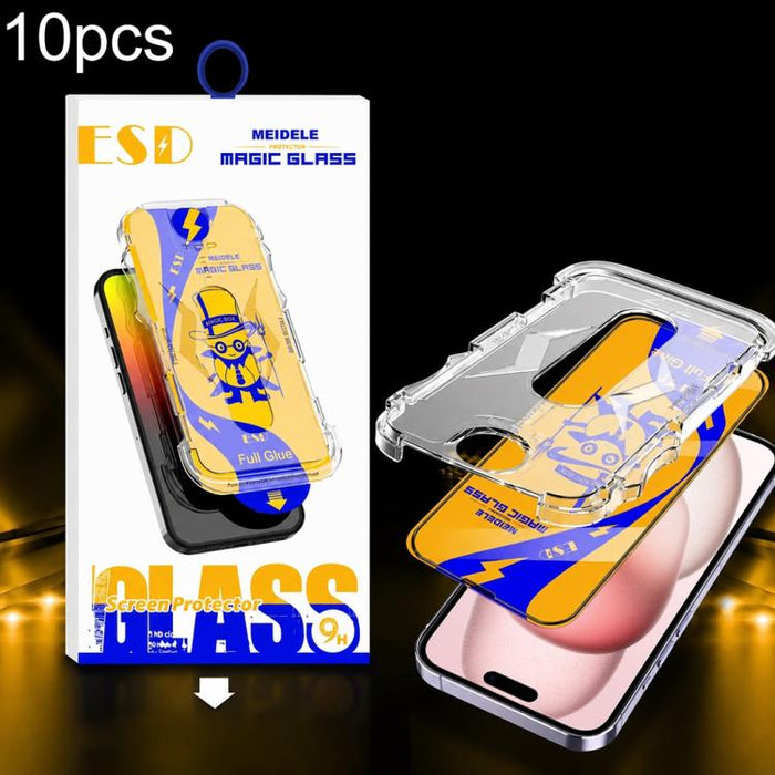 10 unidades de película de vidrio templado HD MEIDELE de fácil instalación para cajas a prueba de polvo, For iPhone 17e / 16e / 14 / 13 Pro, For iPhone 17 Pro Max, For iPhone 17 / 16 Pro, For iPhone 17 Pro, For iPhone Air, For iPhone 16 Pro Max        ...