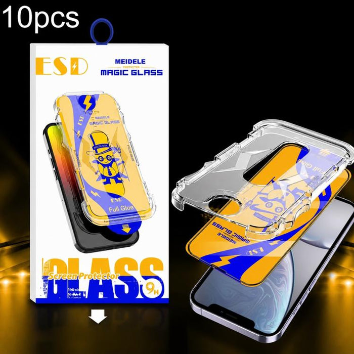 10 unidades de película de vidrio templado HD MEIDELE de fácil instalación para cajas a prueba de polvo, For iPhone 17e / 16e / 14 / 13 Pro, For iPhone 17 Pro Max, For iPhone 17 / 16 Pro, For iPhone 17 Pro, For iPhone Air, For iPhone 16 Pro Max        ...