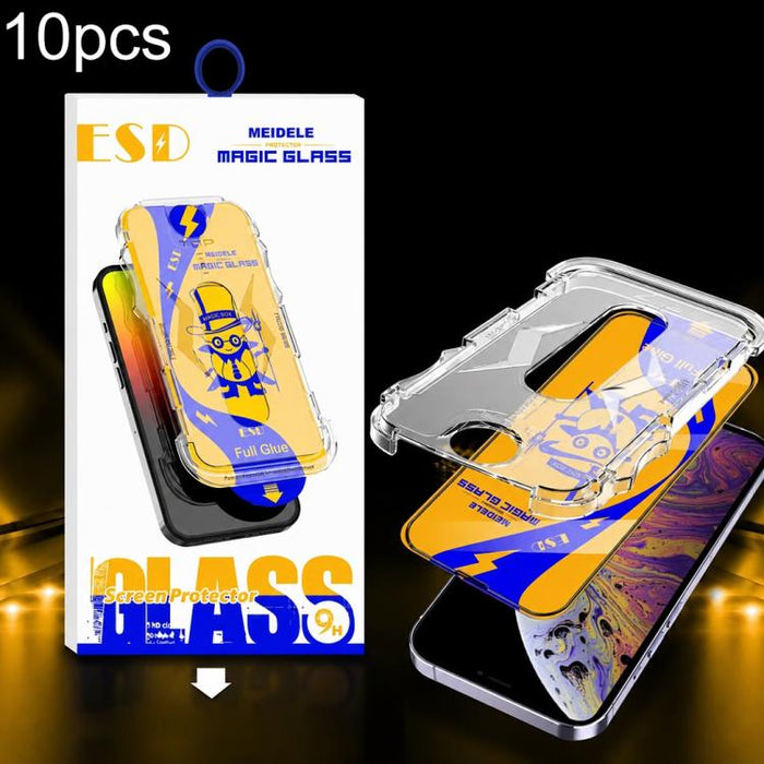 10 unidades de película de vidrio templado HD MEIDELE de fácil instalación para cajas a prueba de polvo, For iPhone 17e / 16e / 14 / 13 Pro, For iPhone 17 Pro Max, For iPhone 17 / 16 Pro, For iPhone 17 Pro, For iPhone Air, For iPhone 16 Pro Max        ...