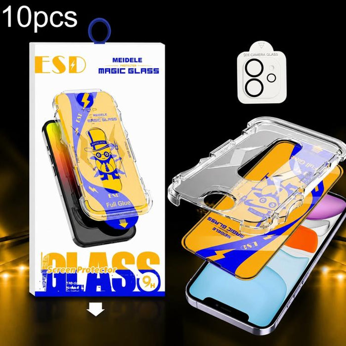 10 unidades de protectores de pantalla de vidrio templado HD MEIDELE de fácil instalación para cajas a prueba de polvo con película para lentes., For iPhone 17e / 16e, For iPhone 17 Pro Max, For iPhone 17 Pro, For iPhone 17, For iPhone Air             ...