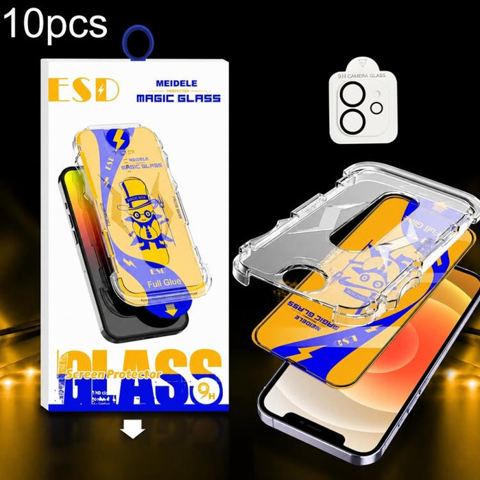 10 unidades de protectores de pantalla de vidrio templado HD MEIDELE de fácil instalación para cajas a prueba de polvo con película para lentes., For iPhone 17e / 16e, For iPhone 17 Pro Max, For iPhone 17 Pro, For iPhone 17, For iPhone Air             ...