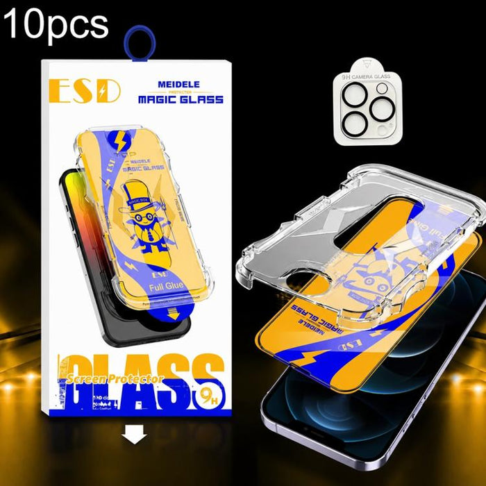 10 unidades de protectores de pantalla de vidrio templado HD MEIDELE de fácil instalación para cajas a prueba de polvo con película para lentes., For iPhone 17e / 16e, For iPhone 17 Pro Max, For iPhone 17 Pro, For iPhone 17, For iPhone Air             ...
