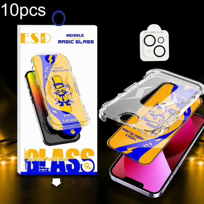 10 unidades de protectores de pantalla de vidrio templado HD MEIDELE de fácil instalación para cajas a prueba de polvo con película para lentes., For iPhone 17e / 16e, For iPhone 17 Pro Max, For iPhone 17 Pro, For iPhone 17, For iPhone Air             ...