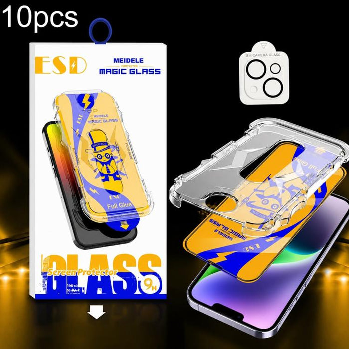 10 unidades de protectores de pantalla de vidrio templado HD MEIDELE de fácil instalación para cajas a prueba de polvo con película para lentes., For iPhone 17e / 16e, For iPhone 17 Pro Max, For iPhone 17 Pro, For iPhone 17, For iPhone Air             ...
