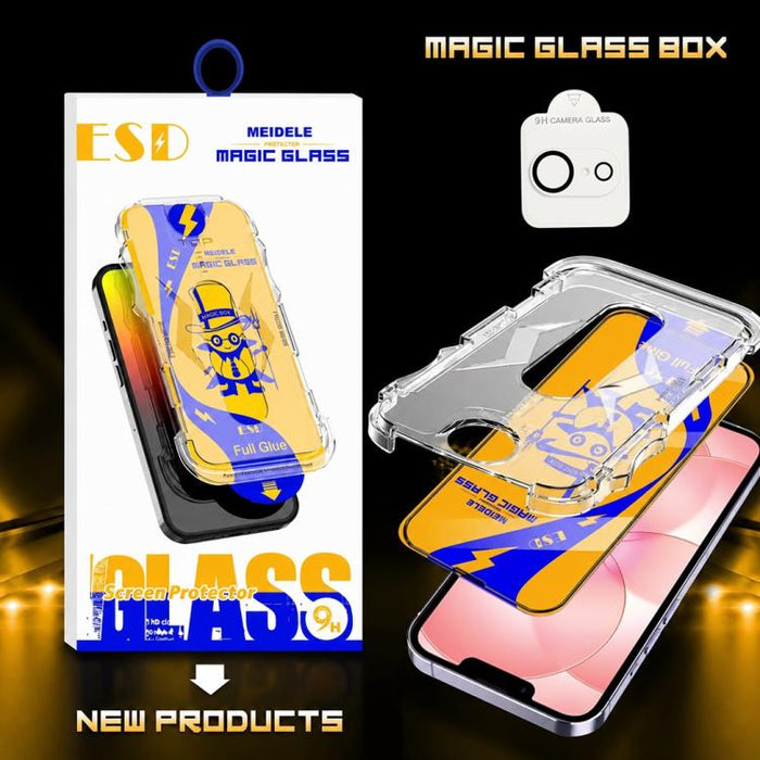 10 unidades de protectores de pantalla de vidrio templado HD MEIDELE de fácil instalación para cajas a prueba de polvo con película para lentes., For iPhone 17e / 16e, For iPhone 17 Pro Max, For iPhone 17 Pro, For iPhone 17, For iPhone Air             ...