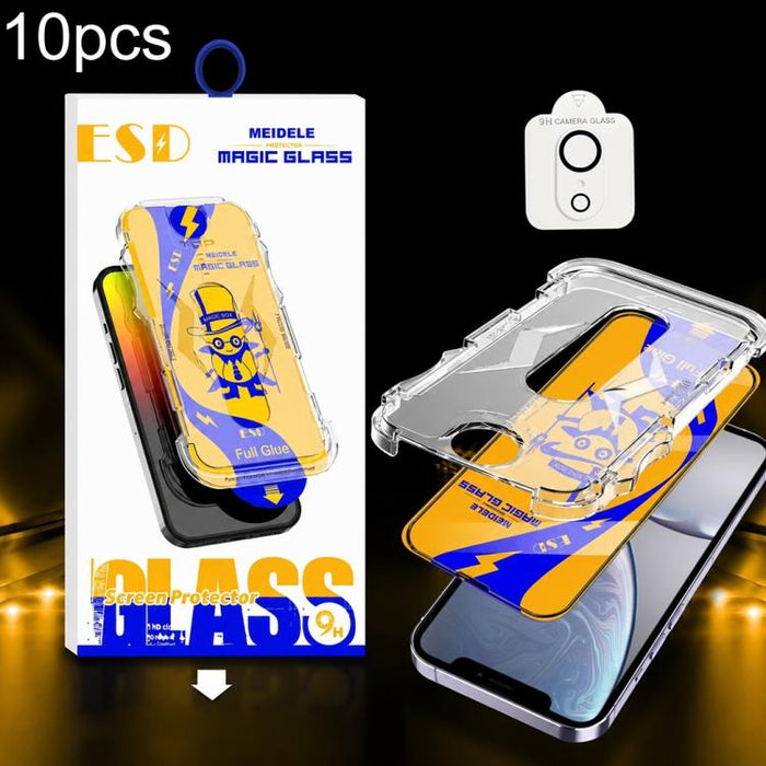 10 unidades de protectores de pantalla de vidrio templado HD MEIDELE de fácil instalación para cajas a prueba de polvo con película para lentes., For iPhone 17e / 16e, For iPhone 17 Pro Max, For iPhone 17 Pro, For iPhone 17, For iPhone Air             ...