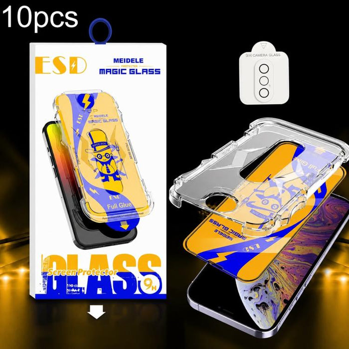 10 unidades de protectores de pantalla de vidrio templado HD MEIDELE de fácil instalación para cajas a prueba de polvo con película para lentes., For iPhone 17e / 16e, For iPhone 17 Pro Max, For iPhone 17 Pro, For iPhone 17, For iPhone Air             ...