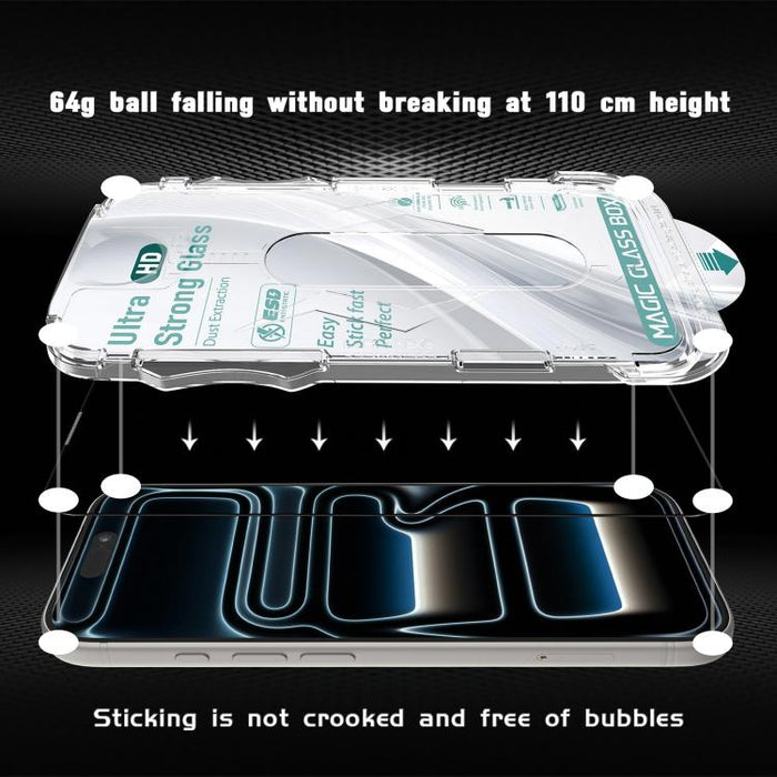 10 unidades de película de vidrio templado HD de borde a borde para caja a prueba de polvo USG de fácil instalación, For iPhone 17e / 16e / 14 / 13 Pro, For iPhone 17 Pro Max, For iPhone 17 Pro, For iPhone 17 / 16 Pro, For iPhone Air                   ...