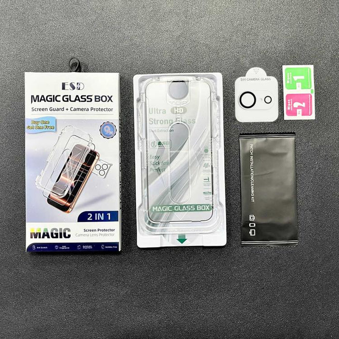 10 unidades de película de vidrio templado HD de borde a borde USG Easy Install para caja a prueba de polvo con película para lente, For iPhone 17e / 16e, For iPhone 17 Pro Max, For iPhone 17 Pro, For iPhone 17, For iPhone Air, For iPhone 16 Pro Max   ...