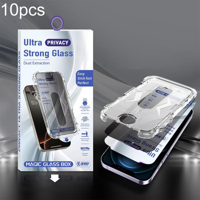 10 unidades de película de vidrio templado USG de fácil instalación, a prueba de polvo, con cobertura total de borde a borde., For iPhone 17e / 16e / 14 / 13 Pro, For iPhone 17 Pro Max, For iPhone 17 Pro, For iPhone 17 / 16 Pro, For iPhone Air         ...