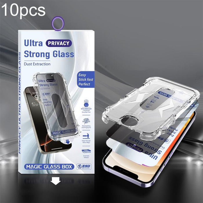 10 unidades de película de vidrio templado USG de fácil instalación, a prueba de polvo, con cobertura total de borde a borde., For iPhone 17e / 16e / 14 / 13 Pro, For iPhone 17 Pro Max, For iPhone 17 Pro, For iPhone 17 / 16 Pro, For iPhone Air         ...