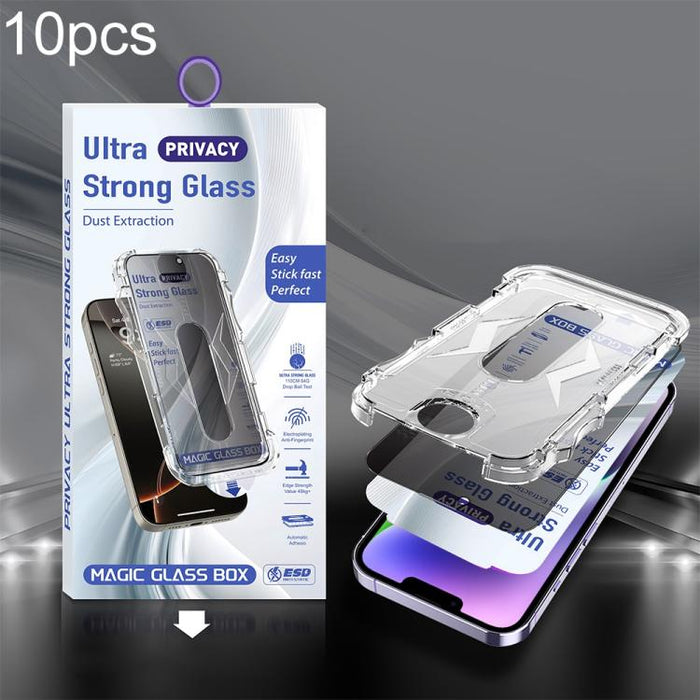 10 unidades de película de vidrio templado USG de fácil instalación, a prueba de polvo, con cobertura total de borde a borde., For iPhone 17e / 16e / 14 / 13 Pro, For iPhone 17 Pro Max, For iPhone 17 Pro, For iPhone 17 / 16 Pro, For iPhone Air         ...