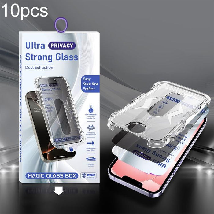 10 unidades de película de vidrio templado USG de fácil instalación, a prueba de polvo, con cobertura total de borde a borde., For iPhone 17e / 16e / 14 / 13 Pro, For iPhone 17 Pro Max, For iPhone 17 Pro, For iPhone 17 / 16 Pro, For iPhone Air         ...