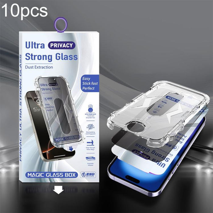 10 unidades de película de vidrio templado USG de fácil instalación, a prueba de polvo, con cobertura total de borde a borde., For iPhone 17e / 16e / 14 / 13 Pro, For iPhone 17 Pro Max, For iPhone 17 Pro, For iPhone 17 / 16 Pro, For iPhone Air         ...