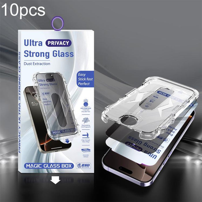 10 unidades de película de vidrio templado USG de fácil instalación, a prueba de polvo, con cobertura total de borde a borde., For iPhone 17e / 16e / 14 / 13 Pro, For iPhone 17 Pro Max, For iPhone 17 Pro, For iPhone 17 / 16 Pro, For iPhone Air         ...