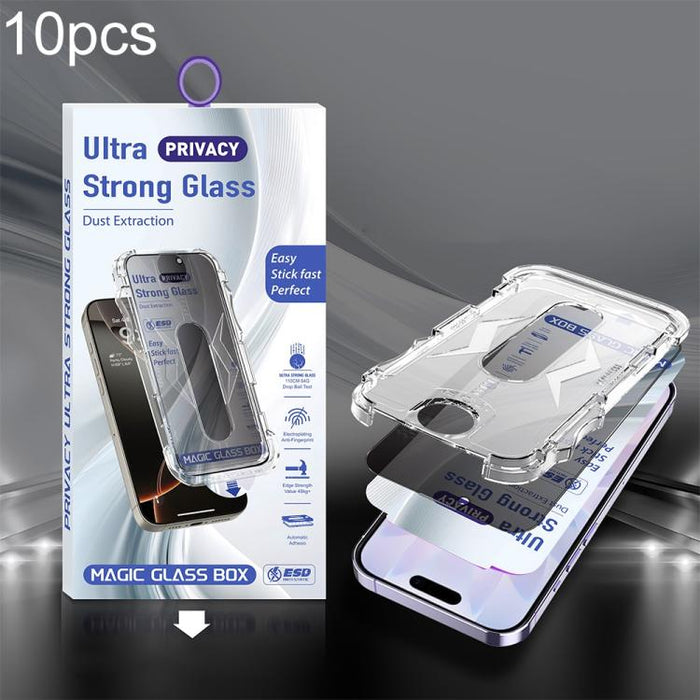 10 unidades de película de vidrio templado USG de fácil instalación, a prueba de polvo, con cobertura total de borde a borde., For iPhone 17e / 16e / 14 / 13 Pro, For iPhone 17 Pro Max, For iPhone 17 Pro, For iPhone 17 / 16 Pro, For iPhone Air         ...