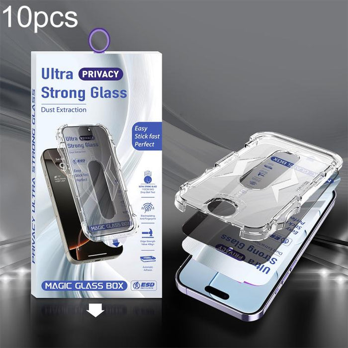 10 unidades de película de vidrio templado USG de fácil instalación, a prueba de polvo, con cobertura total de borde a borde., For iPhone 17e / 16e / 14 / 13 Pro, For iPhone 17 Pro Max, For iPhone 17 Pro, For iPhone 17 / 16 Pro, For iPhone Air         ...