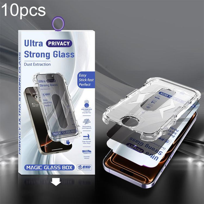 10 unidades de película de vidrio templado USG de fácil instalación, a prueba de polvo, con cobertura total de borde a borde., For iPhone 17e / 16e / 14 / 13 Pro, For iPhone 17 Pro Max, For iPhone 17 Pro, For iPhone 17 / 16 Pro, For iPhone Air         ...