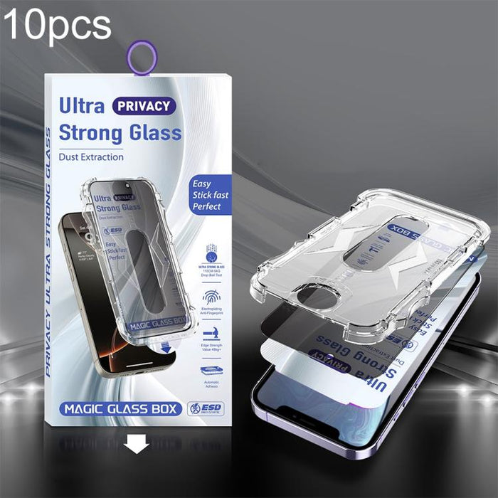 10 unidades de película de vidrio templado USG de fácil instalación, a prueba de polvo, con cobertura total de borde a borde., For iPhone 17e / 16e / 14 / 13 Pro, For iPhone 17 Pro Max, For iPhone 17 Pro, For iPhone 17 / 16 Pro, For iPhone Air         ...