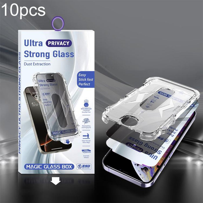 10 unidades de película de vidrio templado USG de fácil instalación, a prueba de polvo, con cobertura total de borde a borde., For iPhone 17e / 16e / 14 / 13 Pro, For iPhone 17 Pro Max, For iPhone 17 Pro, For iPhone 17 / 16 Pro, For iPhone Air         ...