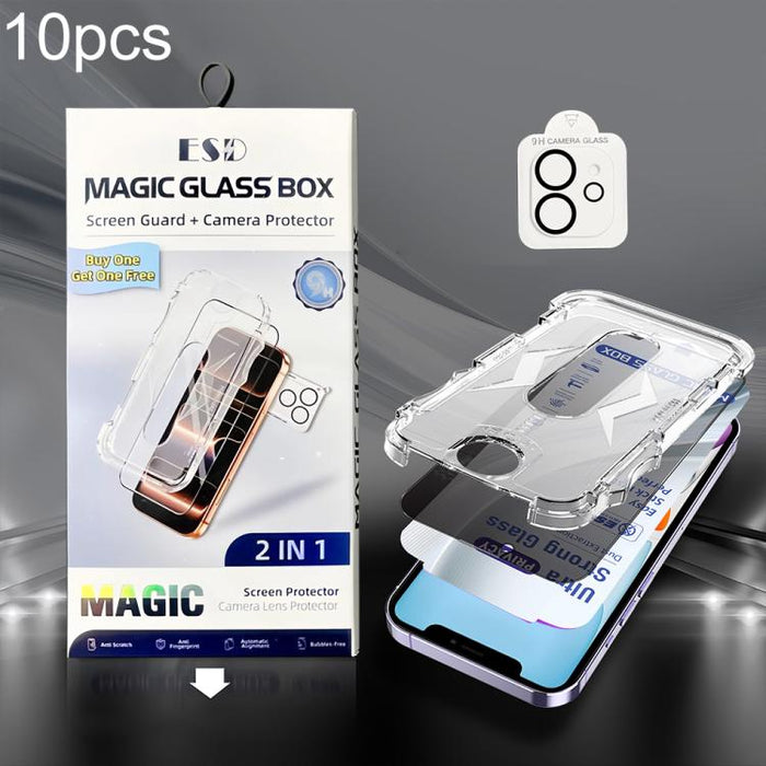 10 unidades de película de vidrio templado USG de fácil instalación, a prueba de polvo, con protección de borde a borde y película para lente., For iPhone 17e / 16e, For iPhone 17 Pro Max, For iPhone 17 Pro, For iPhone 17, For iPhone Air               ...
