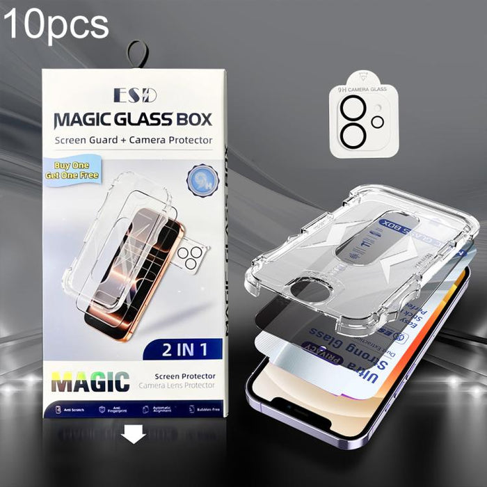 10 unidades de película de vidrio templado USG de fácil instalación, a prueba de polvo, con protección de borde a borde y película para lente., For iPhone 17e / 16e, For iPhone 17 Pro Max, For iPhone 17 Pro, For iPhone 17, For iPhone Air               ...