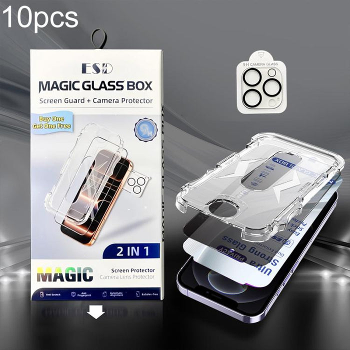 10 unidades de película de vidrio templado USG de fácil instalación, a prueba de polvo, con protección de borde a borde y película para lente., For iPhone 17e / 16e, For iPhone 17 Pro Max, For iPhone 17 Pro, For iPhone 17, For iPhone Air               ...