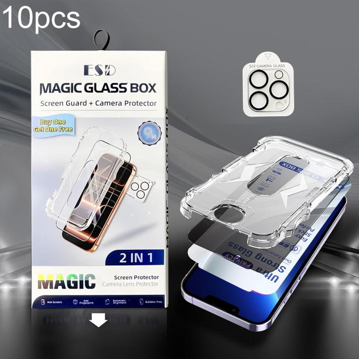 10 unidades de película de vidrio templado USG de fácil instalación, a prueba de polvo, con protección de borde a borde y película para lente., For iPhone 17e / 16e, For iPhone 17 Pro Max, For iPhone 17 Pro, For iPhone 17, For iPhone Air               ...