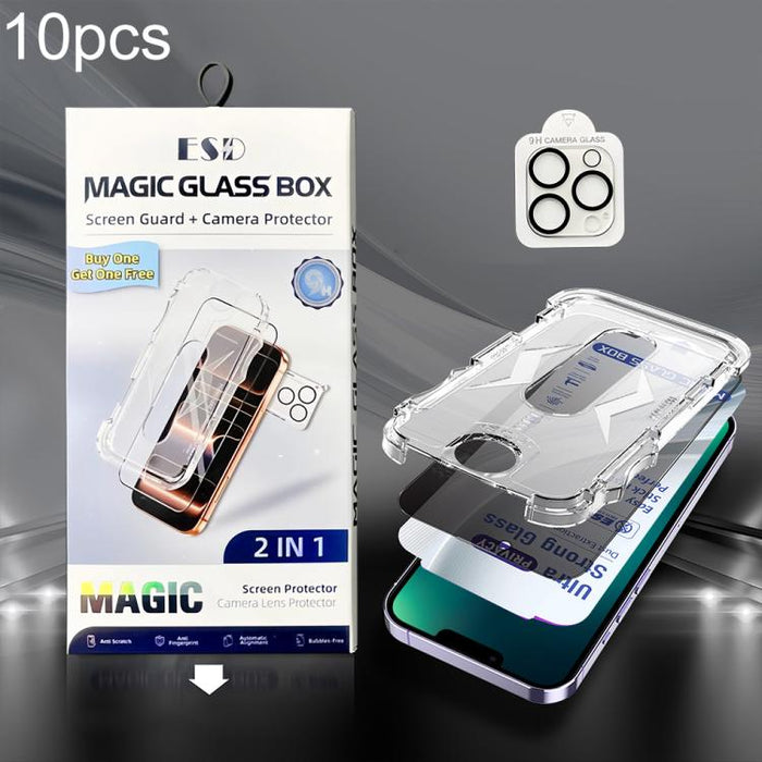 10 unidades de película de vidrio templado USG de fácil instalación, a prueba de polvo, con protección de borde a borde y película para lente., For iPhone 17e / 16e, For iPhone 17 Pro Max, For iPhone 17 Pro, For iPhone 17, For iPhone Air               ...