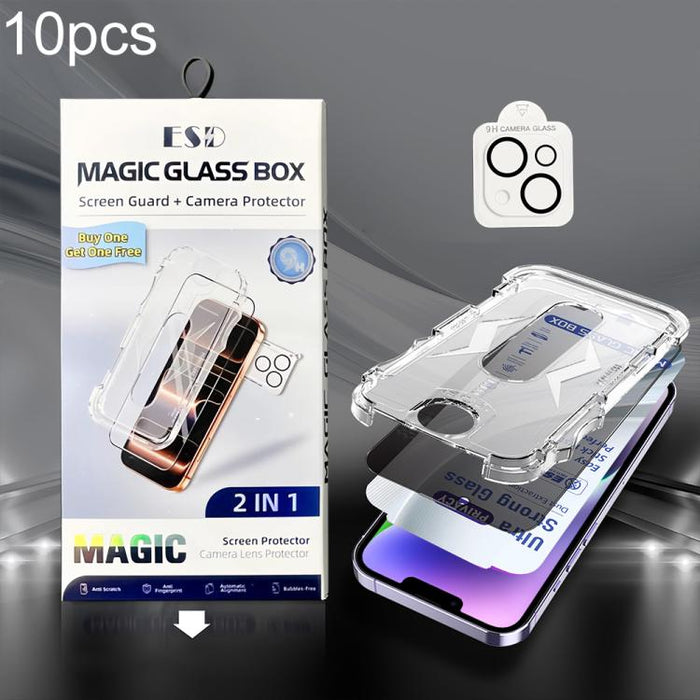 10 unidades de película de vidrio templado USG de fácil instalación, a prueba de polvo, con protección de borde a borde y película para lente., For iPhone 17e / 16e, For iPhone 17 Pro Max, For iPhone 17 Pro, For iPhone 17, For iPhone Air               ...