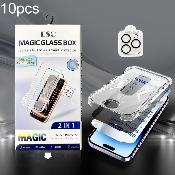 10 unidades de película de vidrio templado USG de fácil instalación, a prueba de polvo, con protección de borde a borde y película para lente., For iPhone 17e / 16e, For iPhone 17 Pro Max, For iPhone 17 Pro, For iPhone 17, For iPhone Air               ...