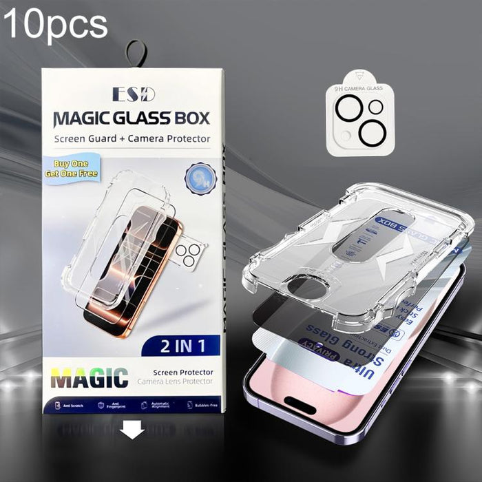 10 unidades de película de vidrio templado USG de fácil instalación, a prueba de polvo, con protección de borde a borde y película para lente., For iPhone 17e / 16e, For iPhone 17 Pro Max, For iPhone 17 Pro, For iPhone 17, For iPhone Air               ...