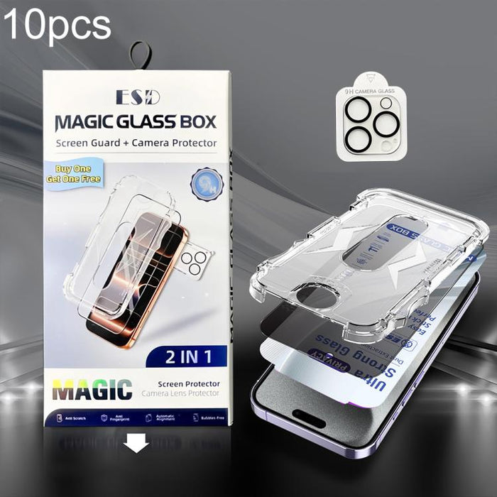 10 unidades de película de vidrio templado USG de fácil instalación, a prueba de polvo, con protección de borde a borde y película para lente., For iPhone 17e / 16e, For iPhone 17 Pro Max, For iPhone 17 Pro, For iPhone 17, For iPhone Air               ...