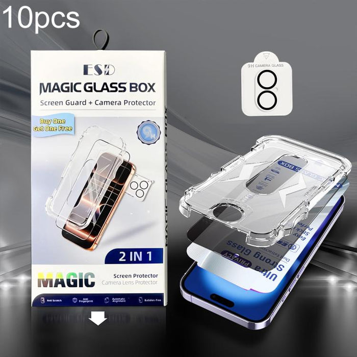 10 unidades de película de vidrio templado USG de fácil instalación, a prueba de polvo, con protección de borde a borde y película para lente., For iPhone 17e / 16e, For iPhone 17 Pro Max, For iPhone 17 Pro, For iPhone 17, For iPhone Air               ...