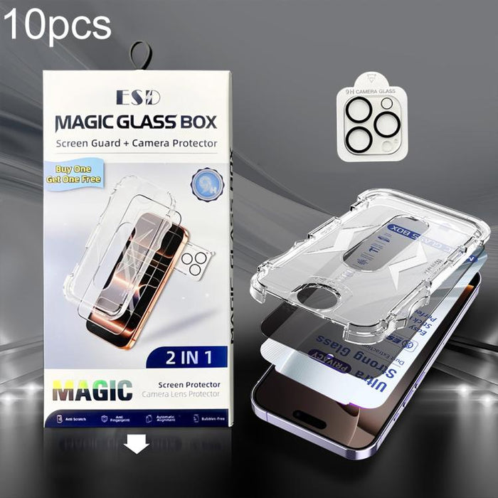 10 unidades de película de vidrio templado USG de fácil instalación, a prueba de polvo, con protección de borde a borde y película para lente., For iPhone 17e / 16e, For iPhone 17 Pro Max, For iPhone 17 Pro, For iPhone 17, For iPhone Air               ...