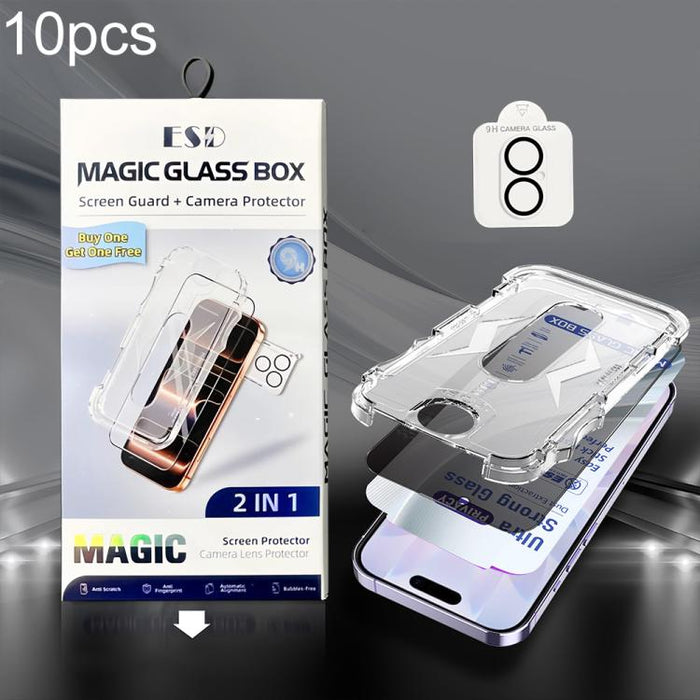 10 unidades de película de vidrio templado USG de fácil instalación, a prueba de polvo, con protección de borde a borde y película para lente., For iPhone 17e / 16e, For iPhone 17 Pro Max, For iPhone 17 Pro, For iPhone 17, For iPhone Air               ...