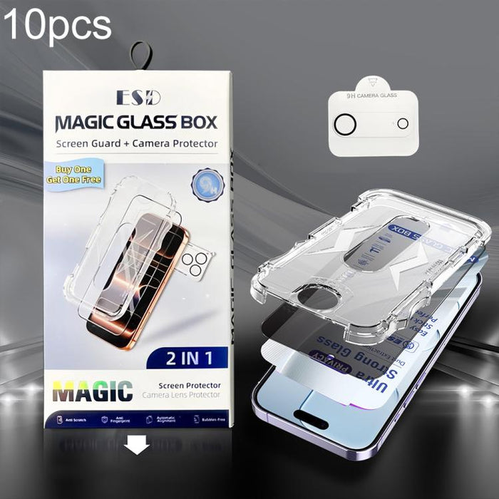 10 unidades de película de vidrio templado USG de fácil instalación, a prueba de polvo, con protección de borde a borde y película para lente., For iPhone 17e / 16e, For iPhone 17 Pro Max, For iPhone 17 Pro, For iPhone 17, For iPhone Air               ...