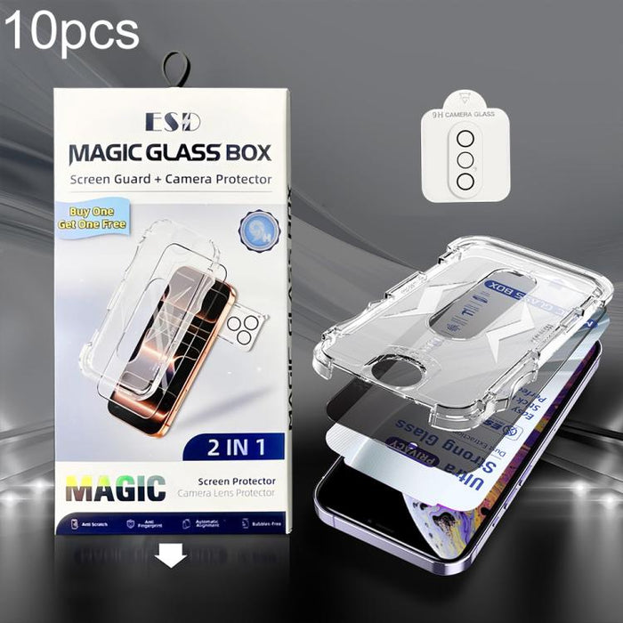 10 unidades de película de vidrio templado USG de fácil instalación, a prueba de polvo, con protección de borde a borde y película para lente., For iPhone 17e / 16e, For iPhone 17 Pro Max, For iPhone 17 Pro, For iPhone 17, For iPhone Air               ...