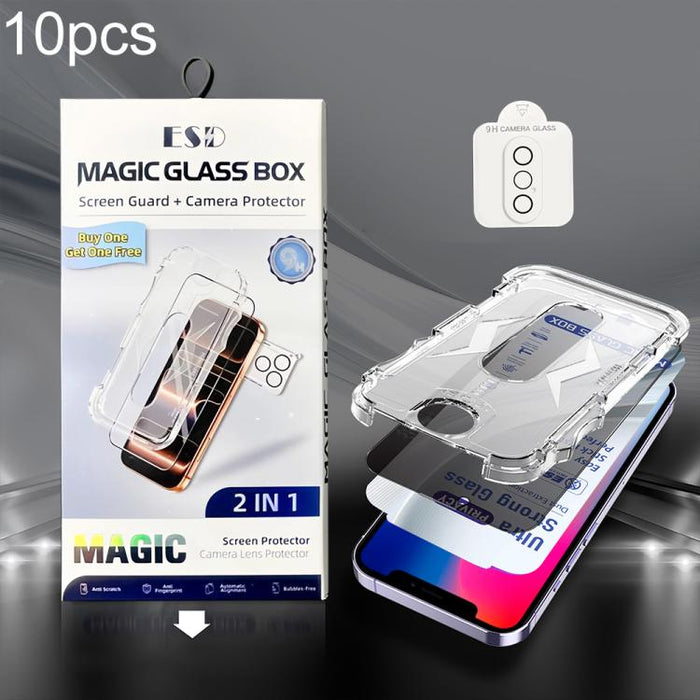 10 unidades de película de vidrio templado USG de fácil instalación, a prueba de polvo, con protección de borde a borde y película para lente., For iPhone 17e / 16e, For iPhone 17 Pro Max, For iPhone 17 Pro, For iPhone 17, For iPhone Air               ...