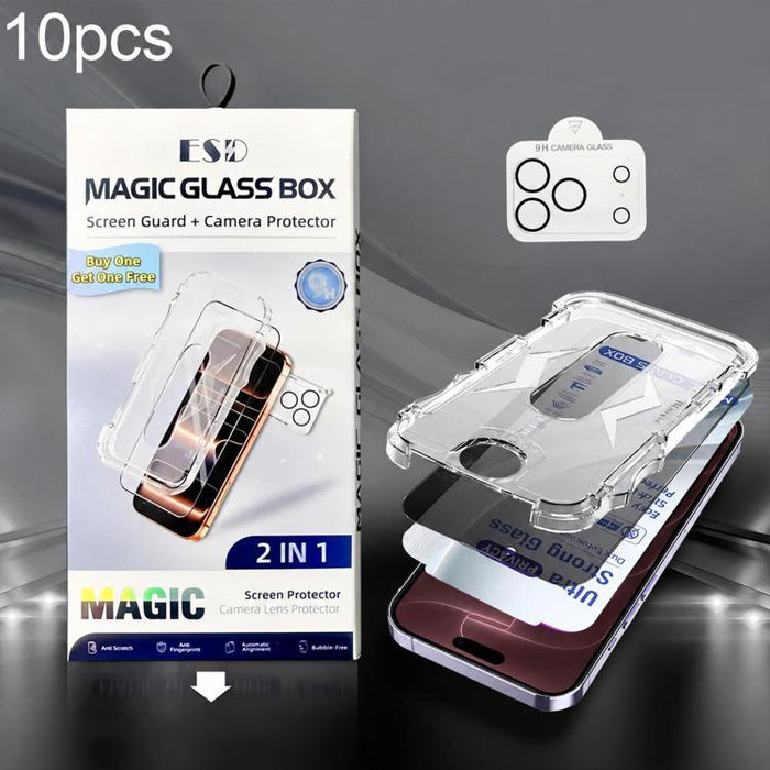 10 unidades de película de vidrio templado USG de fácil instalación, a prueba de polvo, con protección de borde a borde y película para lente., For iPhone 17e / 16e, For iPhone 17 Pro Max, For iPhone 17 Pro, For iPhone 17, For iPhone Air               ...