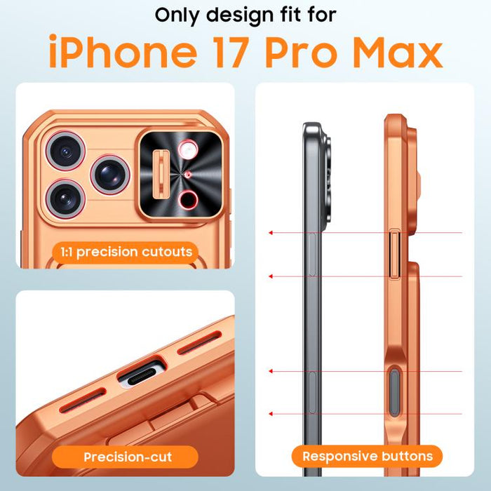 Funda híbrida para teléfono con tarjetero abatible, cubierta deslizante para cámara y carcasa de TPU y PC., For iPhone 17 Pro Max, For iPhone 16 Pro Max, For iPhone 15 Pro Max
