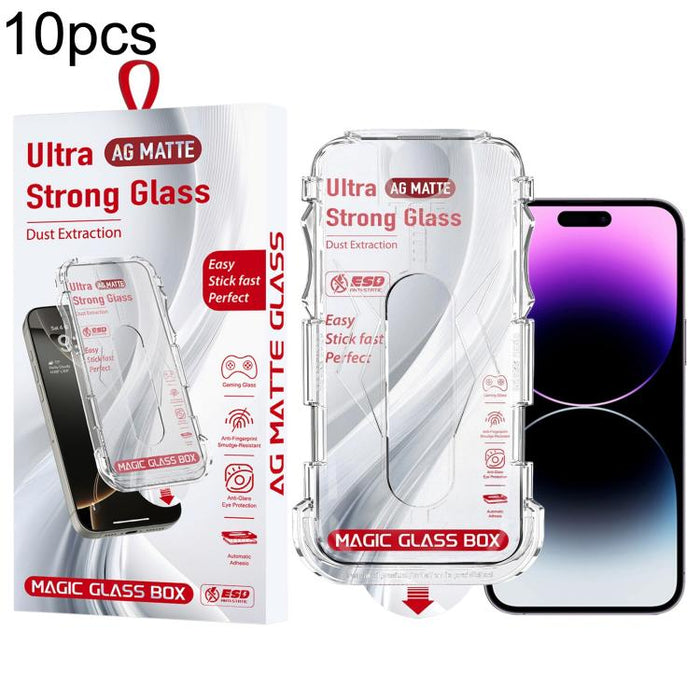 10 unidades de película de vidrio templado esmerilado para cajas a prueba de polvo de fácil instalación, For iPhone 17e / 16e / 14 / 13 Pro, For iPhone 17 Pro Max, For iPhone 17 Pro, For iPhone 17 / 16 Pro, For iPhone Air, For iPhone 16 Pro Max        ...