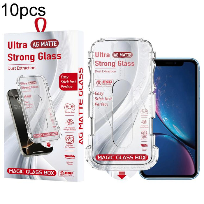 10 unidades de película de vidrio templado esmerilado para cajas a prueba de polvo de fácil instalación, For iPhone 17e / 16e / 14 / 13 Pro, For iPhone 17 Pro Max, For iPhone 17 Pro, For iPhone 17 / 16 Pro, For iPhone Air, For iPhone 16 Pro Max        ...