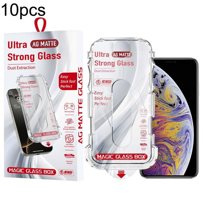 10 unidades de película de vidrio templado esmerilado para cajas a prueba de polvo de fácil instalación, For iPhone 17e / 16e / 14 / 13 Pro, For iPhone 17 Pro Max, For iPhone 17 Pro, For iPhone 17 / 16 Pro, For iPhone Air, For iPhone 16 Pro Max        ...