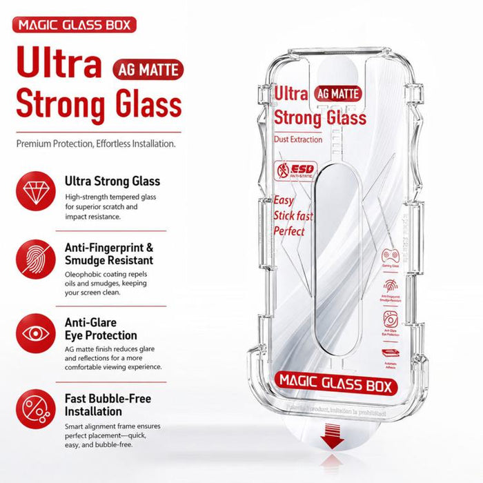 10 unidades de película de vidrio templado esmerilado para cajas a prueba de polvo de fácil instalación, For iPhone 17e / 16e / 14 / 13 Pro, For iPhone 17 Pro Max, For iPhone 17 Pro, For iPhone 17 / 16 Pro, For iPhone Air, For iPhone 16 Pro Max        ...