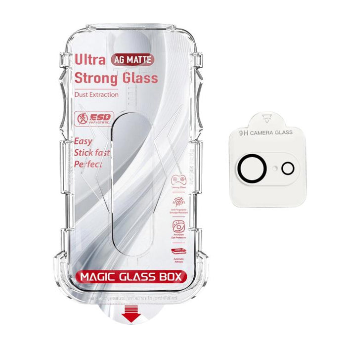 10 unidades de película protectora de vidrio templado esmerilado a prueba de polvo para cajas, de fácil instalación, con película para lentes., For iPhone 17e / 16e, For iPhone 17 Pro Max, For iPhone 17 Pro, For iPhone 17, For iPhone Air               ...