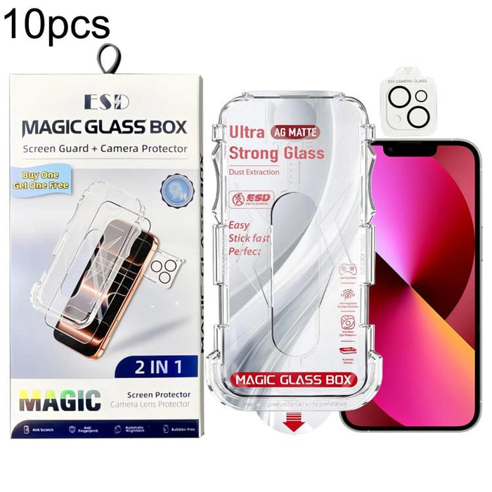 10 unidades de película protectora de vidrio templado esmerilado a prueba de polvo para cajas, de fácil instalación, con película para lentes., For iPhone 17e / 16e, For iPhone 17 Pro Max, For iPhone 17 Pro, For iPhone 17, For iPhone Air               ...
