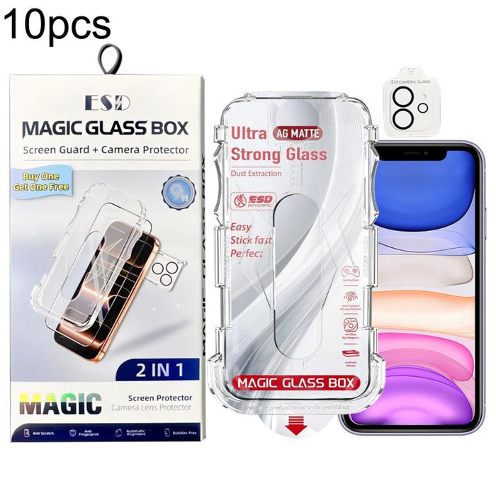 10 unidades de película protectora de vidrio templado esmerilado a prueba de polvo para cajas, de fácil instalación, con película para lentes., For iPhone 17e / 16e, For iPhone 17 Pro Max, For iPhone 17 Pro, For iPhone 17, For iPhone Air               ...