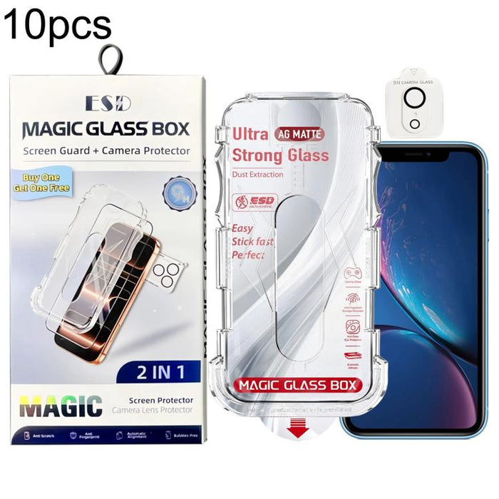 10 unidades de película protectora de vidrio templado esmerilado a prueba de polvo para cajas, de fácil instalación, con película para lentes., For iPhone 17e / 16e, For iPhone 17 Pro Max, For iPhone 17 Pro, For iPhone 17, For iPhone Air               ...