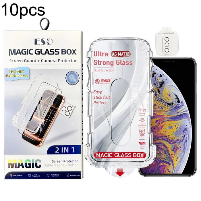 10 unidades de película protectora de vidrio templado esmerilado a prueba de polvo para cajas, de fácil instalación, con película para lentes., For iPhone 17e / 16e, For iPhone 17 Pro Max, For iPhone 17 Pro, For iPhone 17, For iPhone Air               ...